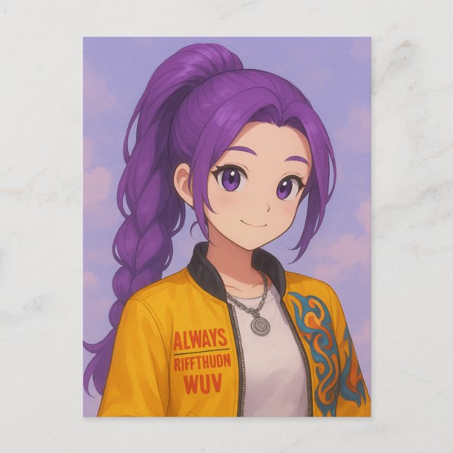 Anime K-Pop Idol Group | Original Manga-Style Pop  Postcard (Front)