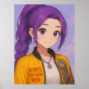 Anime K-Pop Idol Group Original Manga-Style Pop Poster