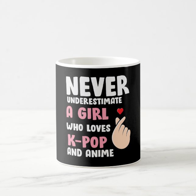 Anime & K-pop Quotes : Never Underestimate a Girl Coffee Mug (Center)