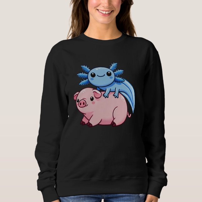 Anime Kawaii Axolotl Pig Sweatshirt (Front)