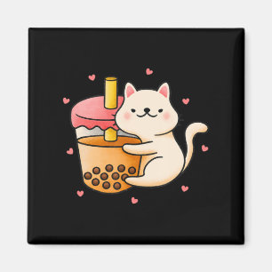 Anime Kawaii Cat Boba Bubble Tea Anime Merch Gifts Magnet
