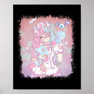 Anime Kawaii Girl Aesthetic Pastel Soft Waifu Japa Poster