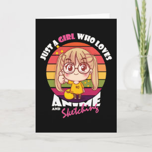 Anime Kawaii Girl   for Anime & Sketching Lover Card