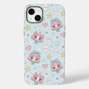 Anime Kawaii in Pastel Colors with Hearts and Star Case-Mate iPhone 14 Plus Case