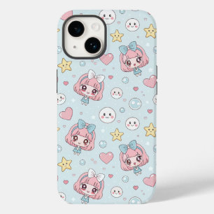 Anime Kawaii in Pastel Colors with Hearts and Star Case-Mate iPhone 14 Case