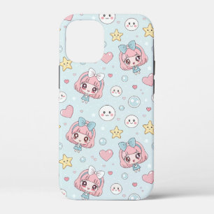 Anime Kawaii in Pastel Colors with Hearts and Star iPhone 12 Mini Case