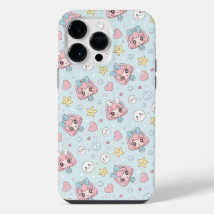 Anime Kawaii in Pastel Colors with Hearts and Star iPhone 14 Pro Max Case