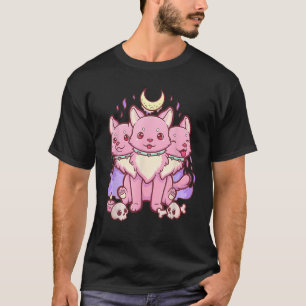 Anime Kawaii Pastel Goth Cute Creepy 3 Headed Dog T-Shirt