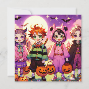 Anime Kid's Halloween Invitation