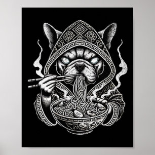 Anime Kids Ramen Noodles Dog Ramen Japanese Kids K Poster