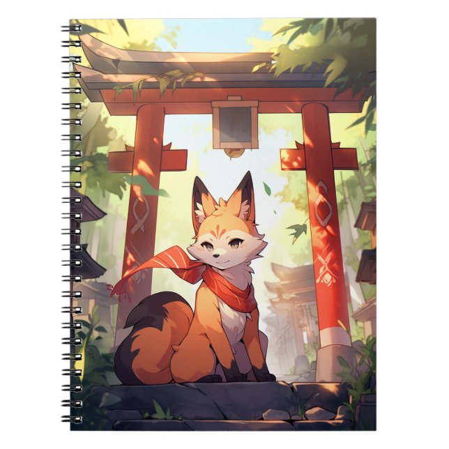 Anime Kitsune Cute Fox Fantasy Art Notebook (Front)