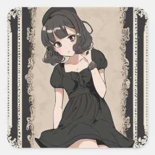 Anime Little Black Dress Sticker - Artistic Flair