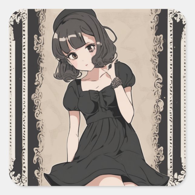 Anime Little Black Dress Sticker - Artistic Flair (Front)
