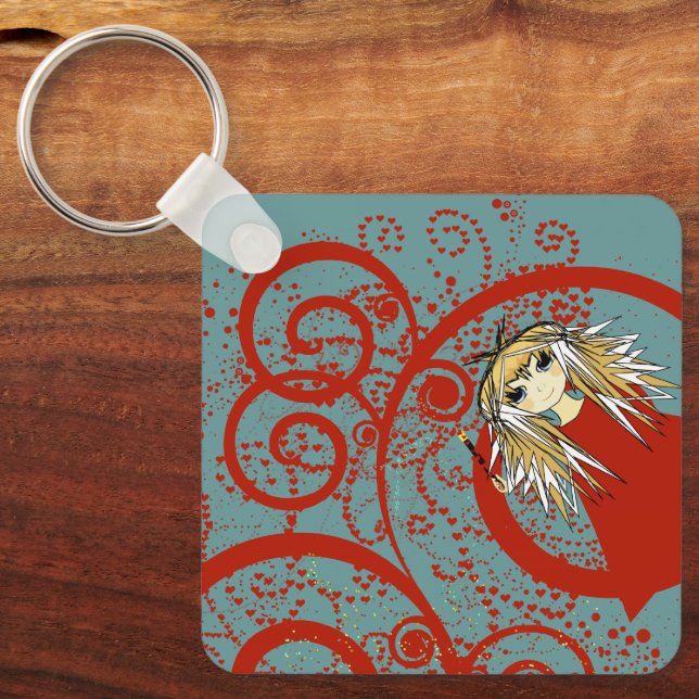 Anime Love- Personalise - Key Ring (Front)