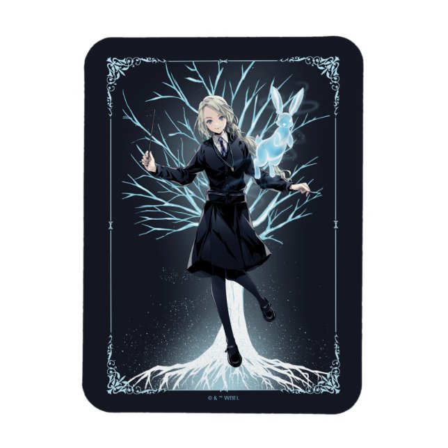 Anime Luna Lovegood's Rabbit Patronus Magnet (Vertical)