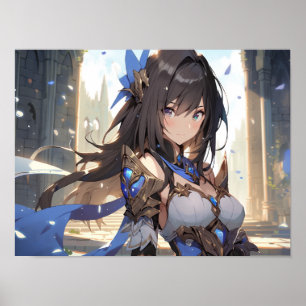 Anime mage girl at the castle poster