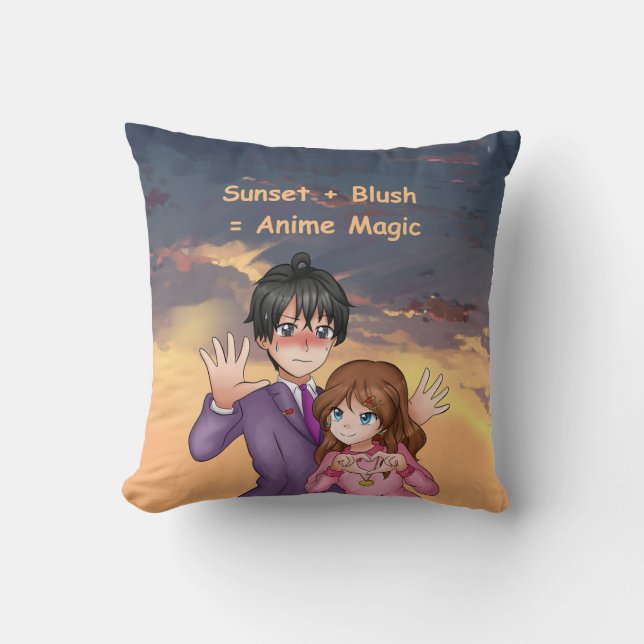 Anime Magic – Sunset Blush Cushion (Front)