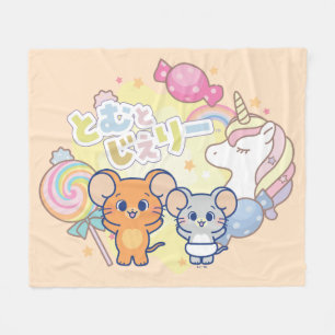 Anime Magical Candyland with Jerry and Tuffy Fleece Blanket