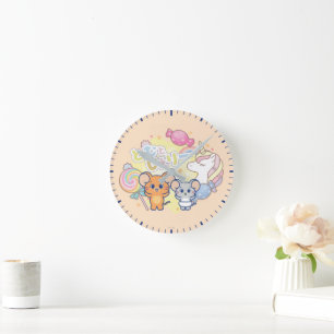 Anime Magical Candyland with Jerry and Tuffy Round Clock