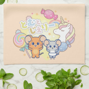 Anime Magical Candyland with Jerry and Tuffy Tea Towel