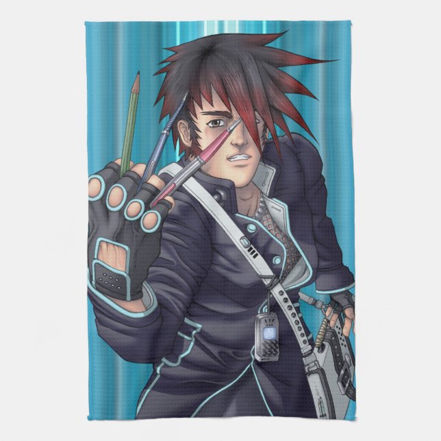 Anime Manga Artist Tea Towel (Vertical)