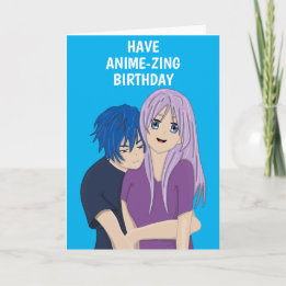 Anime Manga Couple Birthday Card