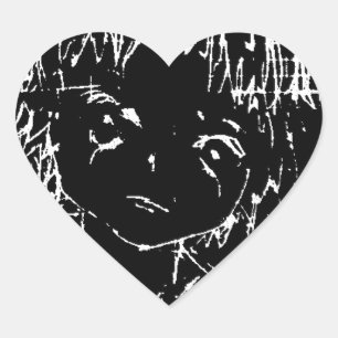 anime manga everyday black project heart sticker