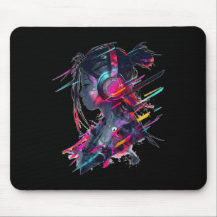 Anime Manga Graphic Headphone Artwork Anime  Mouse Pad