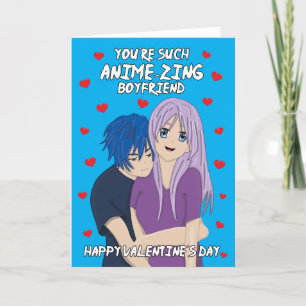 Anime Manga " Happy Valentines Day" Holiday Card