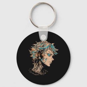 Anime Manga Motif Blue-eyes Illustration Anime Key Ring