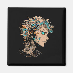 Anime Manga Motif Blue-eyes Illustration Anime  Magnet