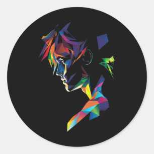 Anime Manga Motif Colourful Artwork Anime  Classic Round Sticker