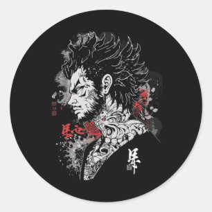 Anime Manga Motif Illustration Anime  Classic Round Sticker