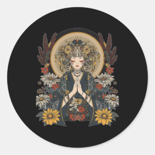Anime Manga Motif Mandala Artwork Anime Classic Round Sticker
