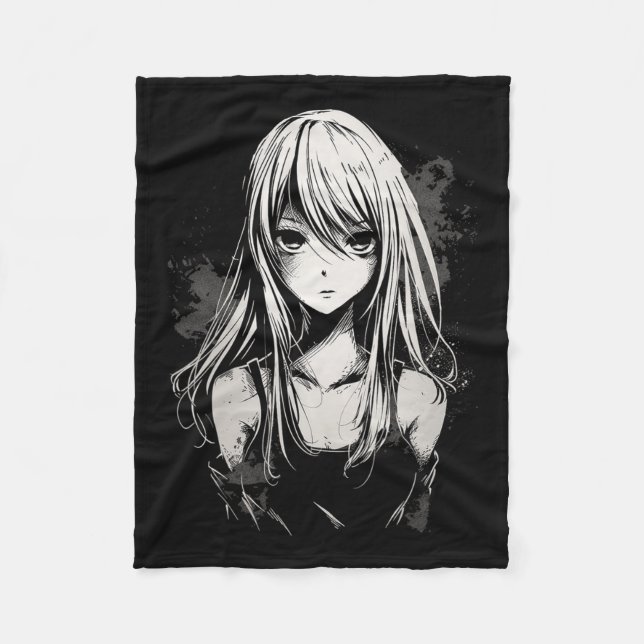 Anime Manga Motif Pixel Art Anime  Fleece Blanket (Front)
