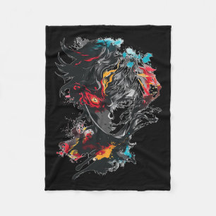 Anime Manga Motif Tattoo Art Anime  Fleece Blanket