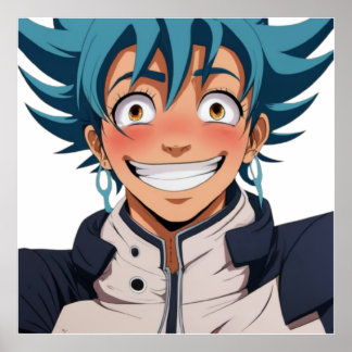 Anime manga pop art lovers face laughs characters  poster