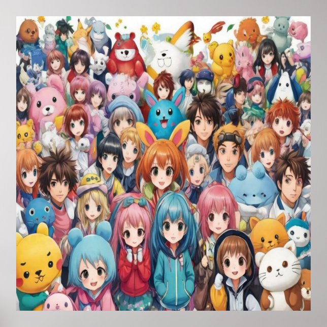 Anime manga pop art lovers pop lovers cartoon  poster (Front)