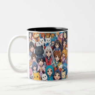 Anime manga pop art lovers pop lovers cartoon Two-Tone coffee mug