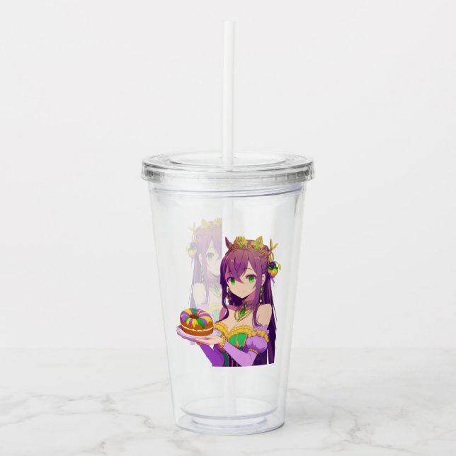 Anime Mardi Gras King cake Acrylic Tumbler (Front)