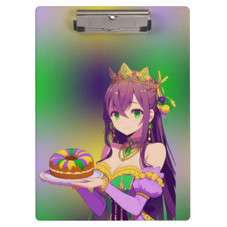 Anime Mardi Gras King cake Clipboard