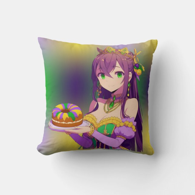 Anime Mardi Gras King cake Cushion (Front)