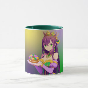 Anime Mardi Gras King cake Mug