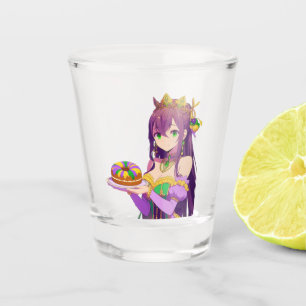 Anime Mardi Gras King cake Shot Glass