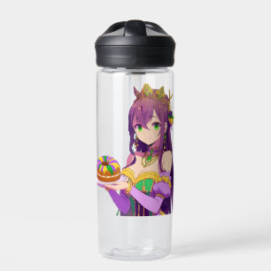 Anime Mardi Gras King cake Water Bottle