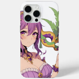 Anime Mardi Gras mask iPhone 15 Pro Max Case