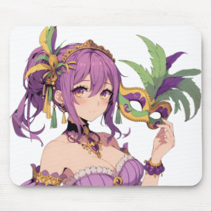Anime Mardi Gras mask Mouse Pad