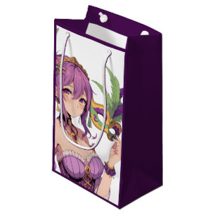 Anime Mardi Gras mask Small Gift Bag