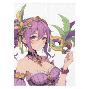 Anime Mardi Gras mask Tablecloth