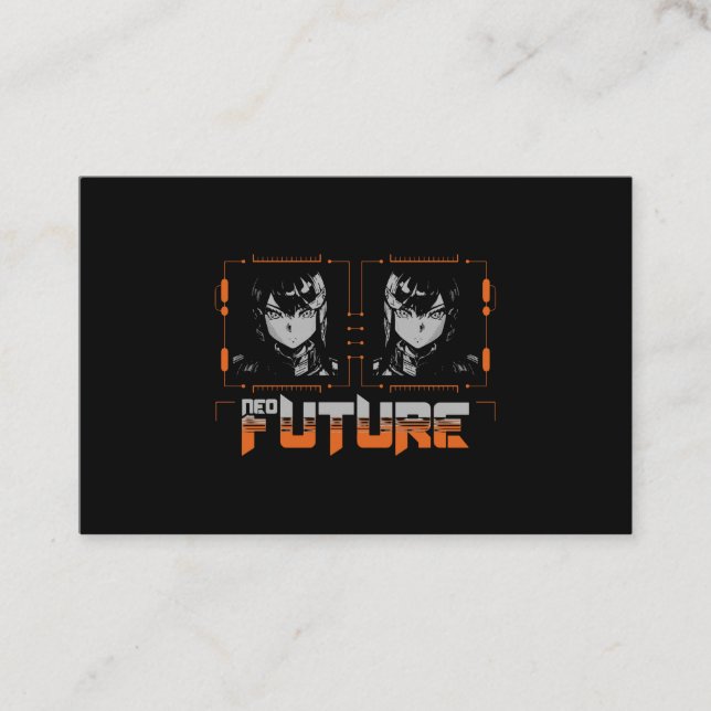 Anime mecha girls business card (Front)